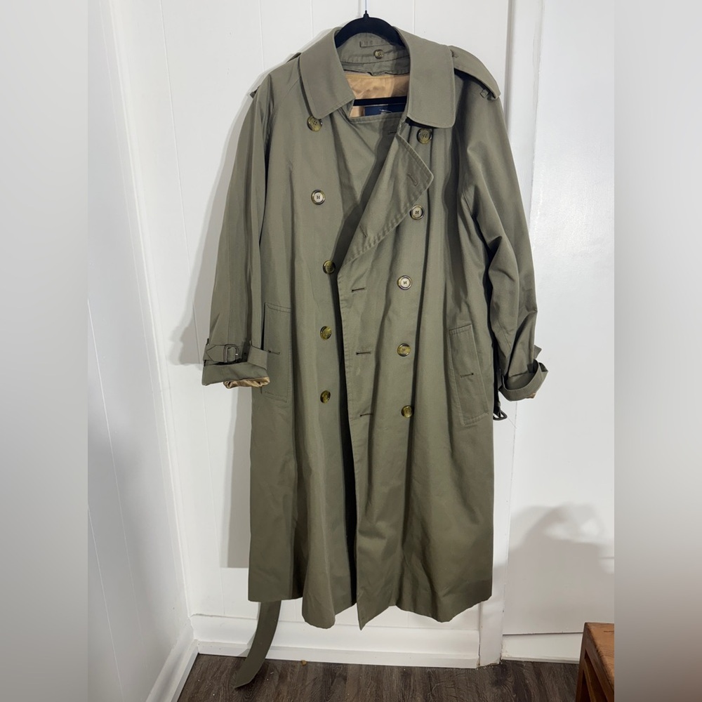 Burberry Men Vintage Wool Lined Trench Coat